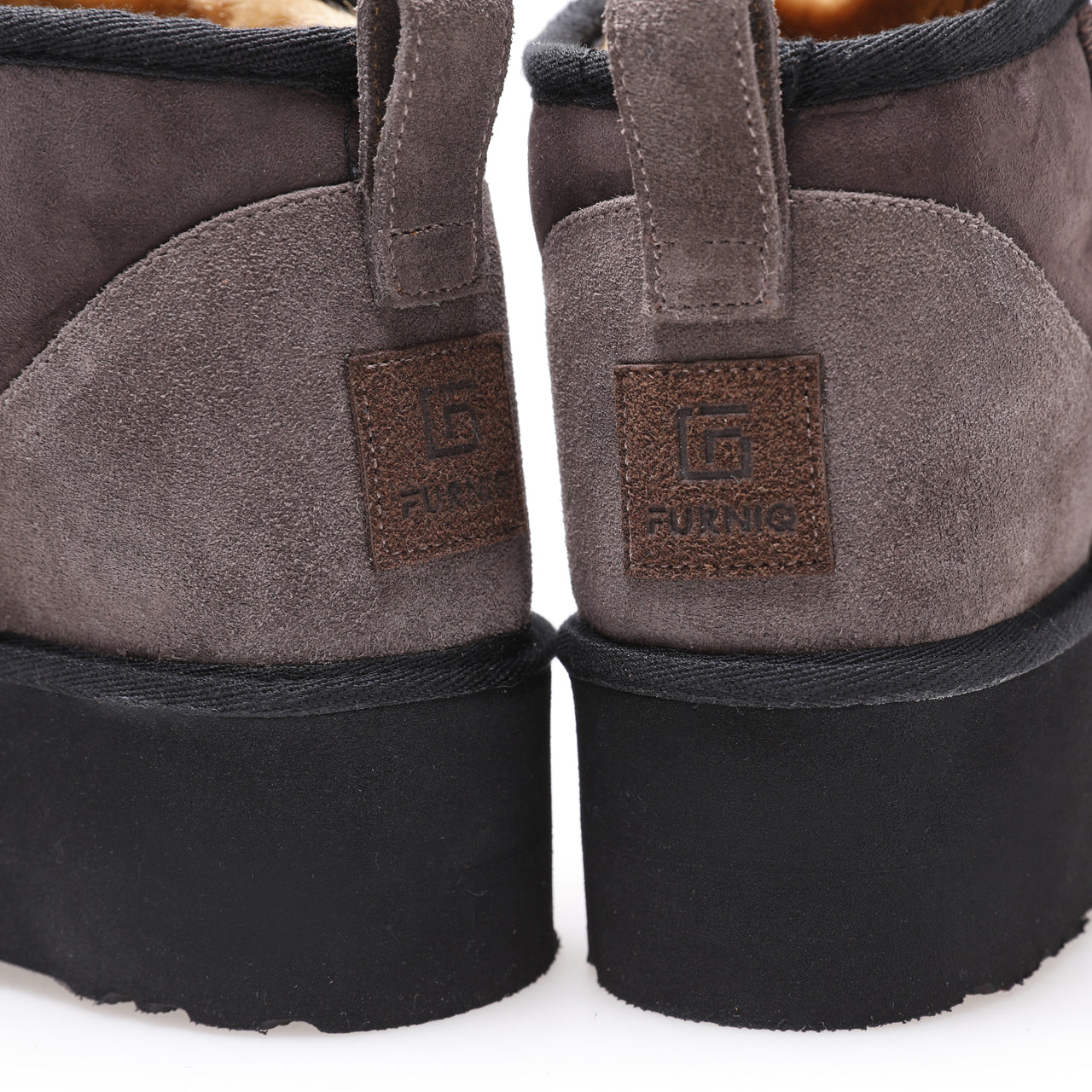 Women's Mini Sheepskin Boots, Brown Suede