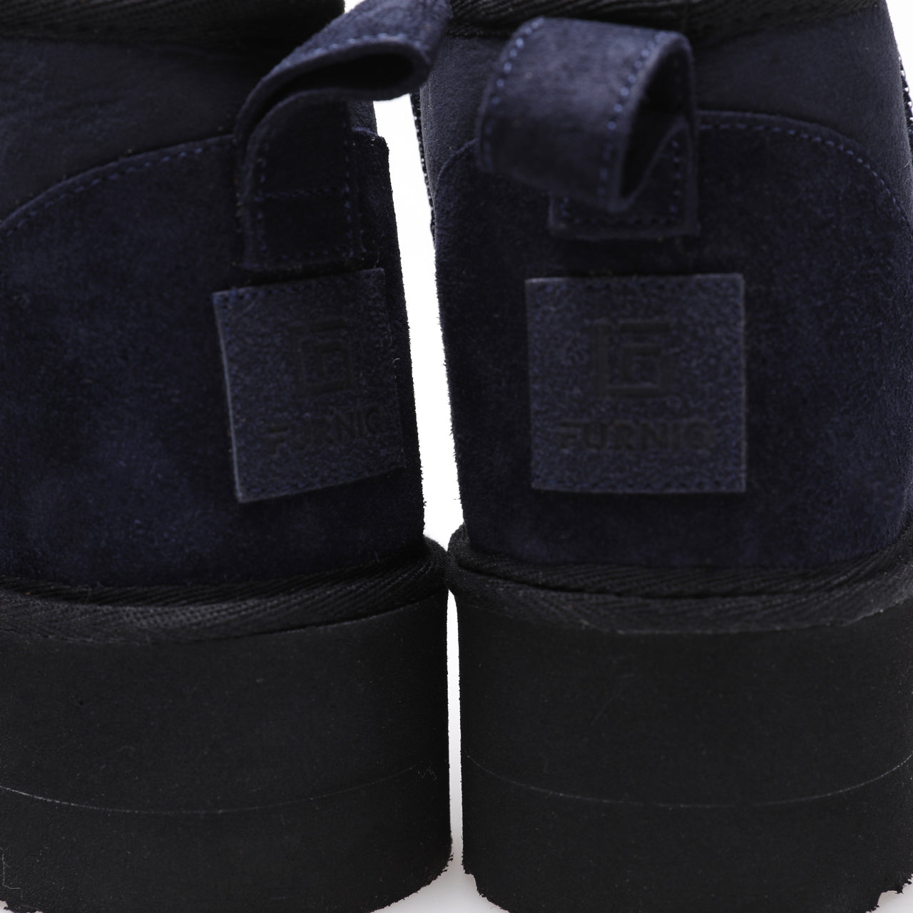 Women's Mini Sheepskin Boots, Navy Suede