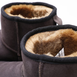 Image of Women's Sheepskin Short Boots, Brown Suede