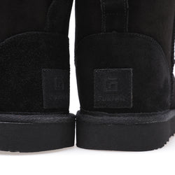 Image of Women's Sheepskin Short Boots, Black Suede