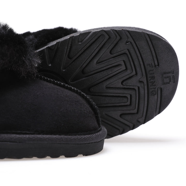 Women's Sheepskin Slip-on, Black Suede