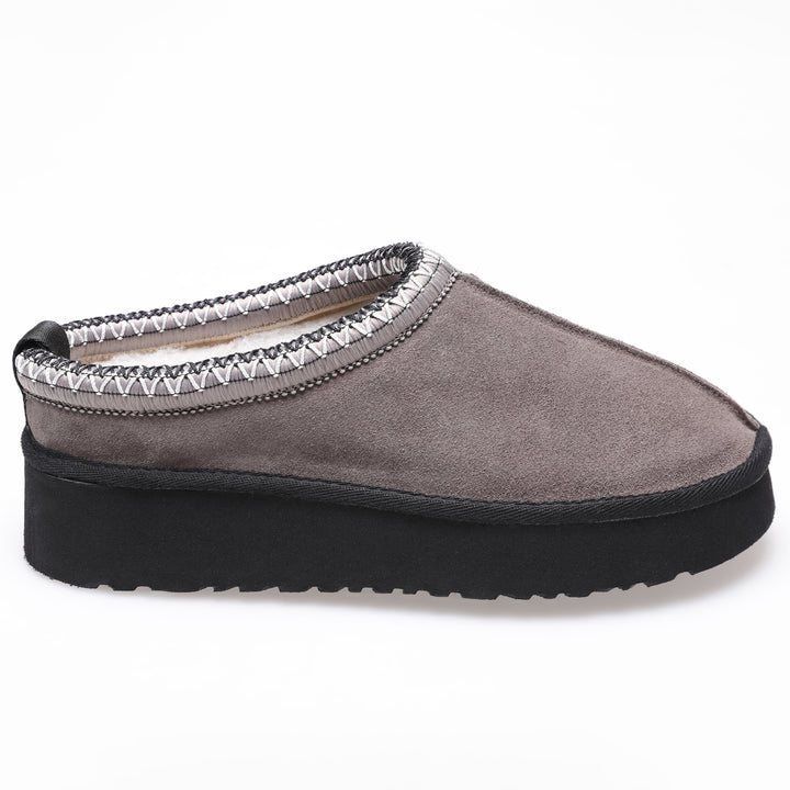 Women's Mini Sheepskin Slippers,Dark Brown Suede