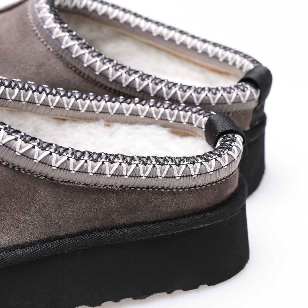 Women's Mini Sheepskin Slippers,Dark Brown Suede