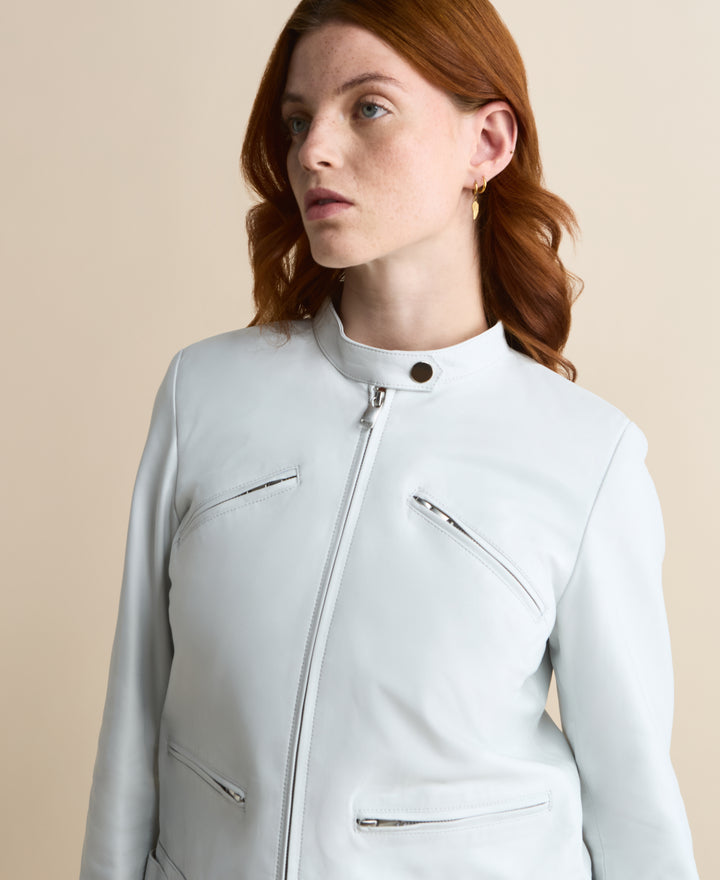 Blair White Leather Jacket