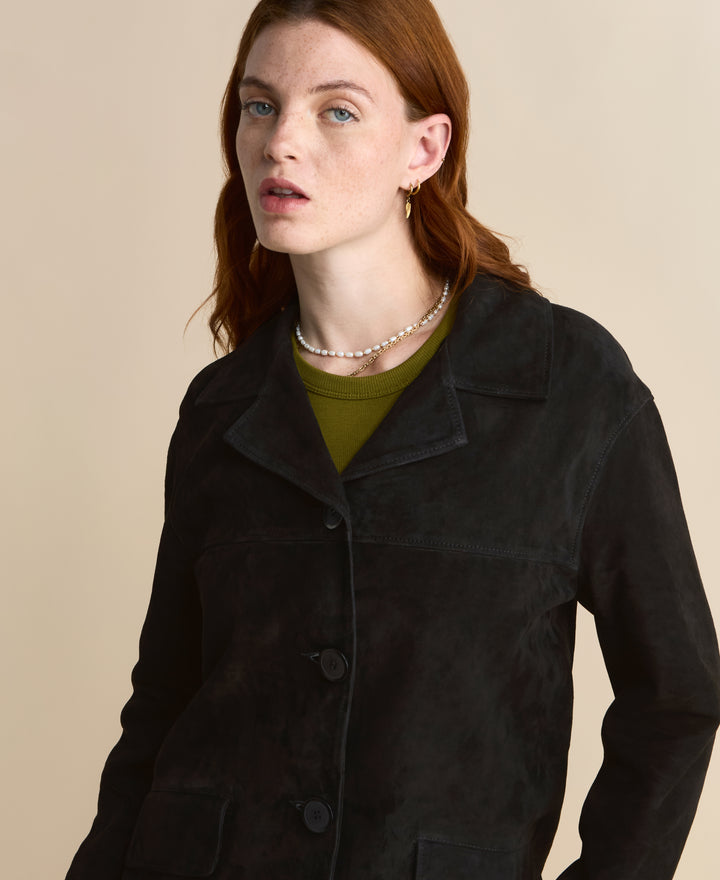 Vera Black Suede Blazer