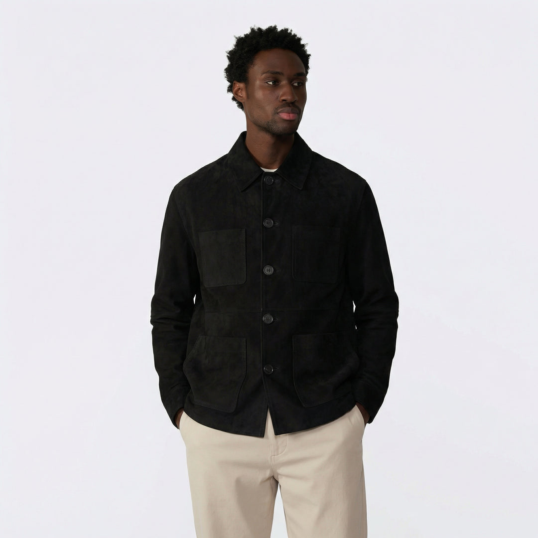 Beckett Men's Black Suede Chore Jacket