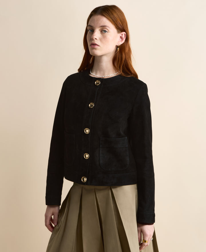 Margot Black Suede Jacket