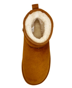 Image of Women's Mini Sheepskin Boots, Whiskey Suede