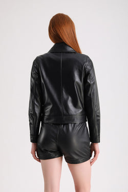 Image of Women's Leather Jacket, Black