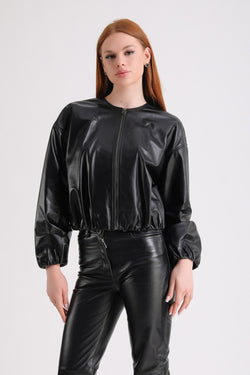 Image of Women's Leather Jacket, Black