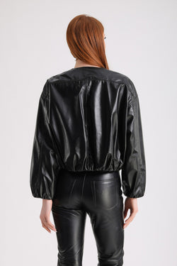 Image of Women's Leather Jacket, Black