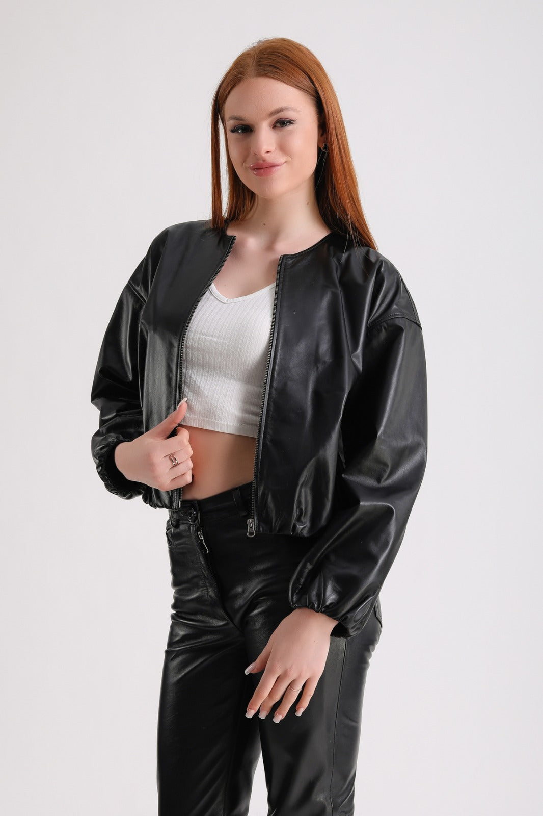 Women's Leather Jacket, Black