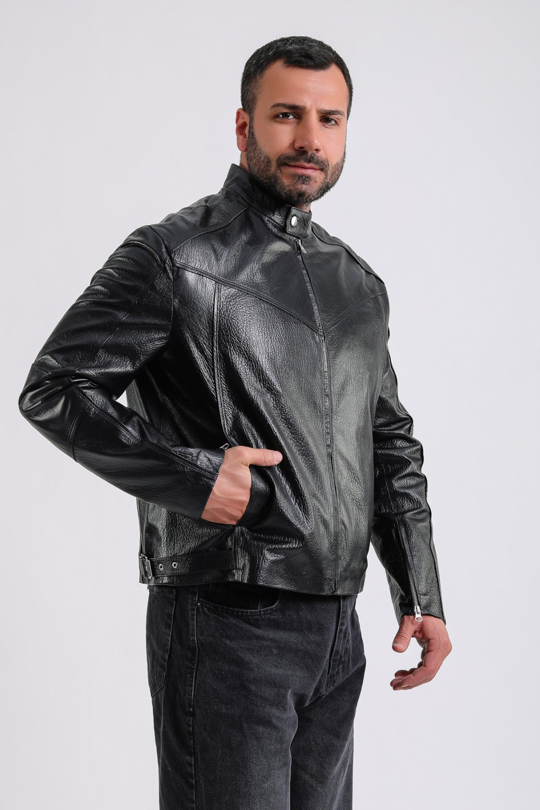 Men's Leather Jacket, Black