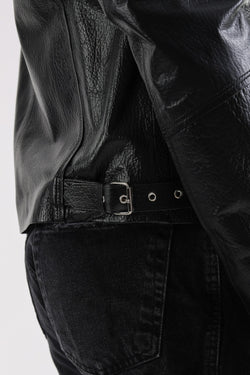 Image of Men's Leather Jacket, Black