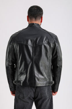 Image of Men's Leather Jacket, Black