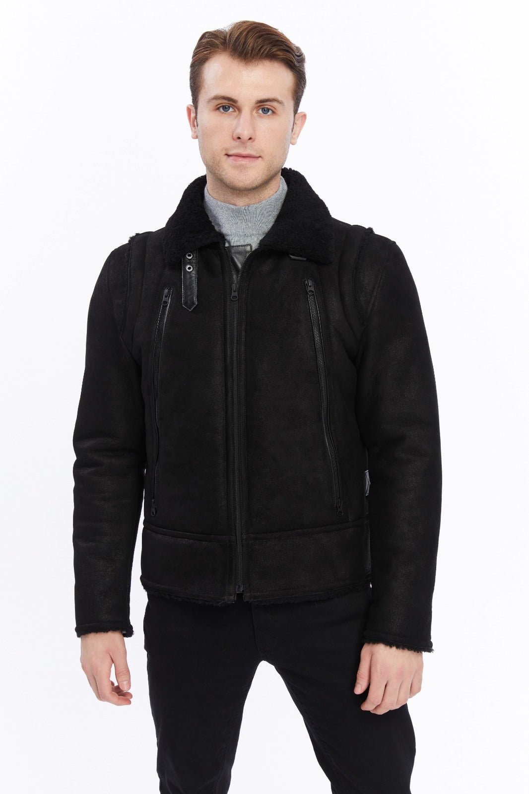 Men's Leather Shearling Jacket