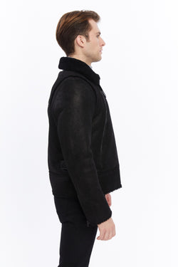 Image of Men's Leather Shearling Jacket