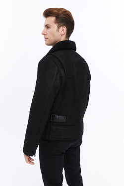 Image of Men's Leather Shearling Jacket