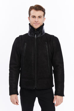 Image of Men's Leather Shearling Jacket