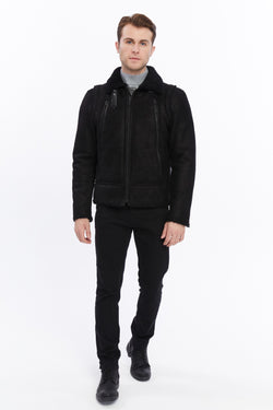 Image of Men's Leather Shearling Jacket