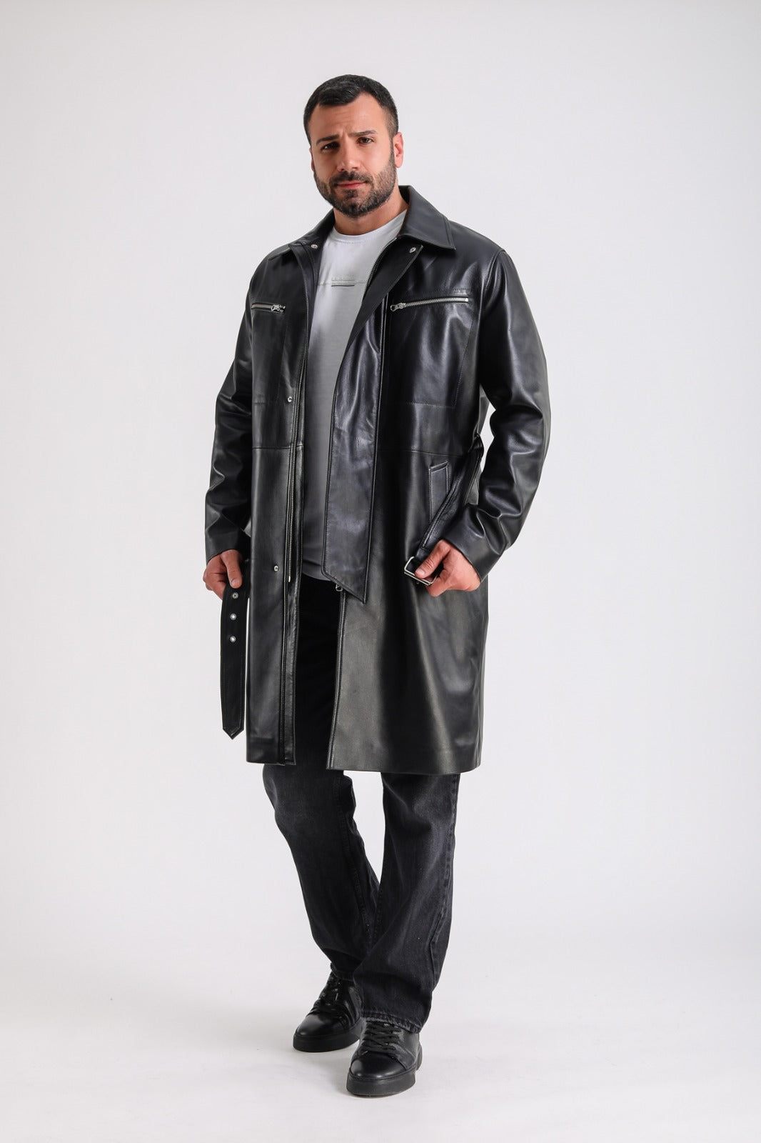 Camden Leather Trench Coat