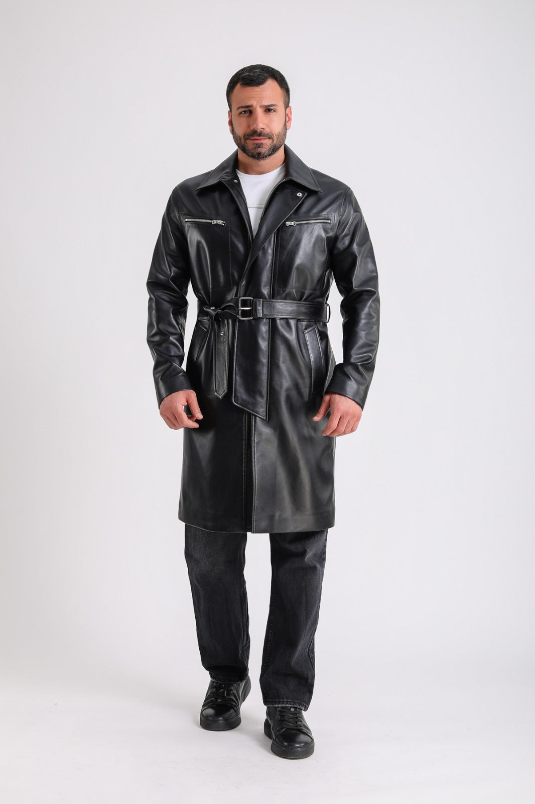 Camden Leather Trench Coat