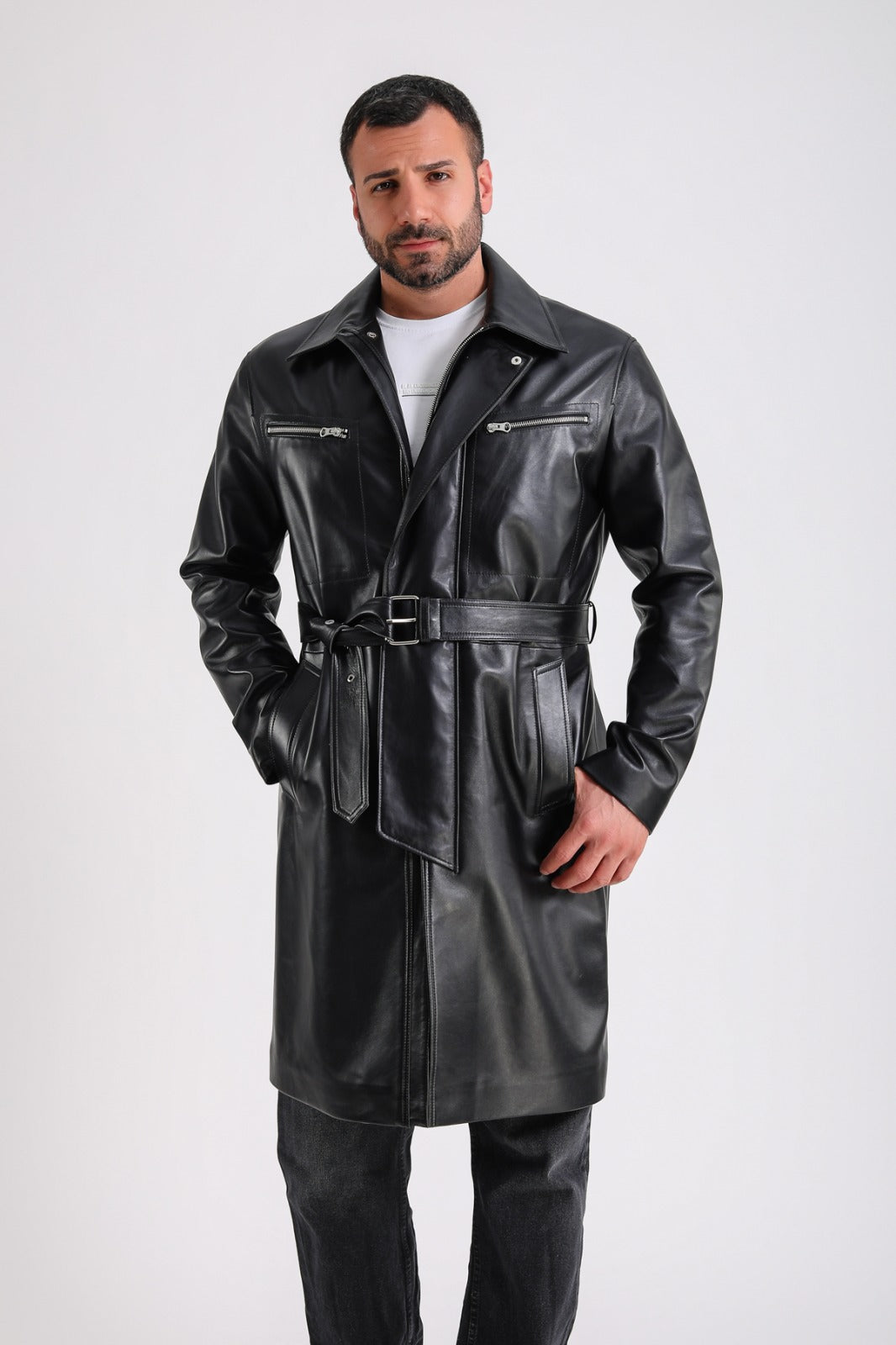 Camden Leather Trench Coat