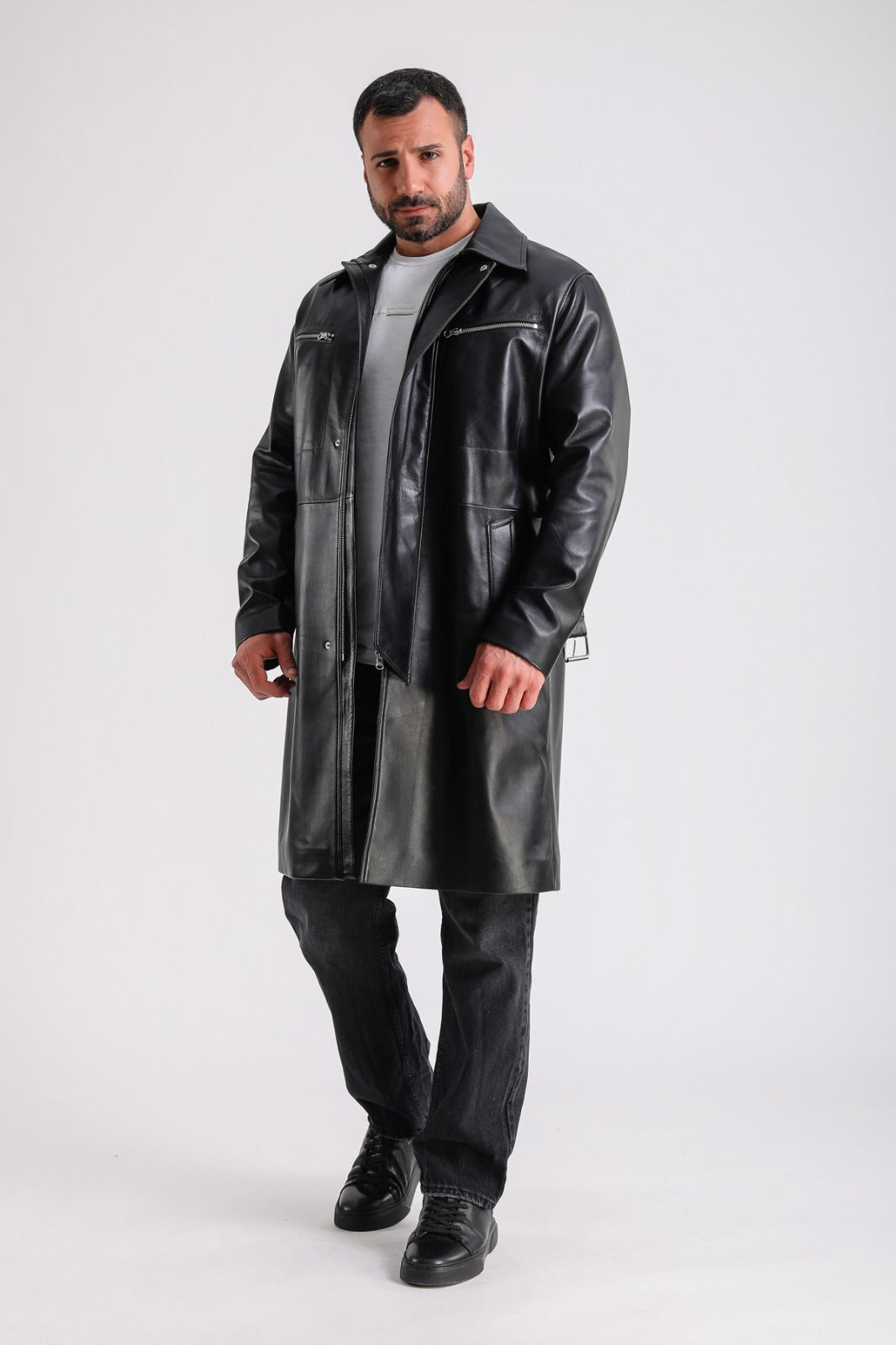 Camden Leather Trench Coat