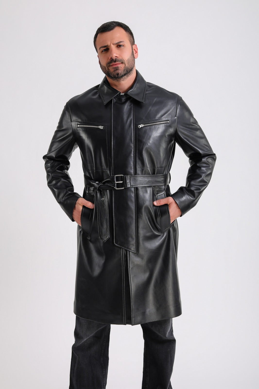 Camden Leather Trench Coat