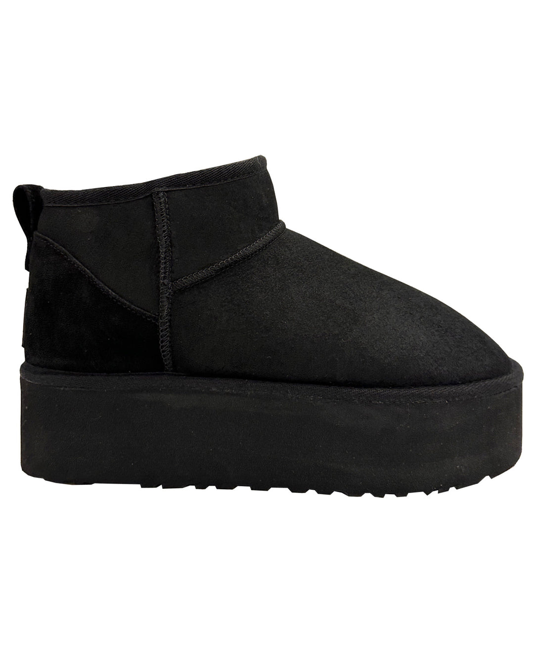 Black suede women's platform ankle boot