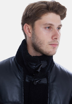 Image of Men's Fashion Jacket, Black Curly Wool