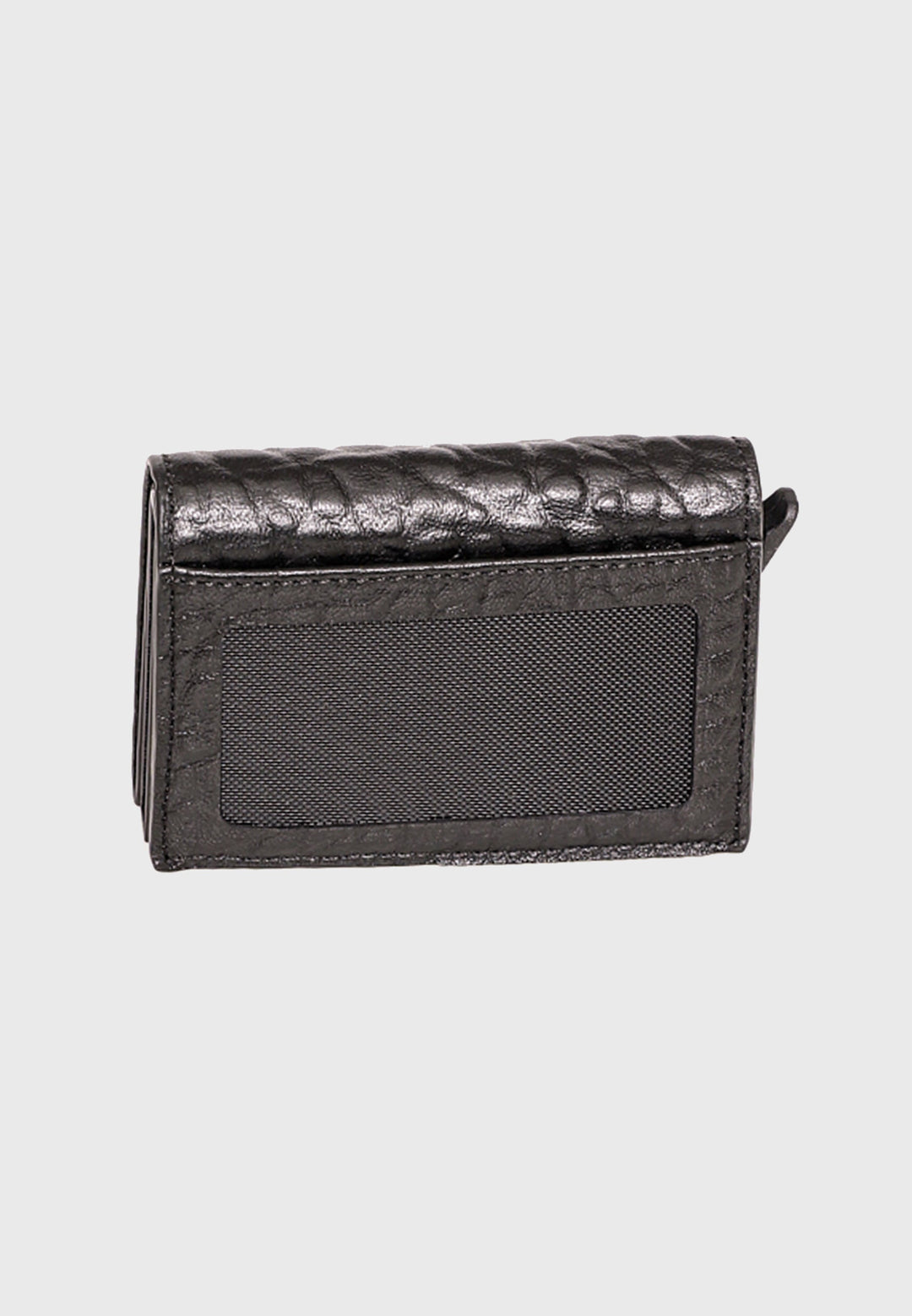 Black elephant-pattern leather card holder