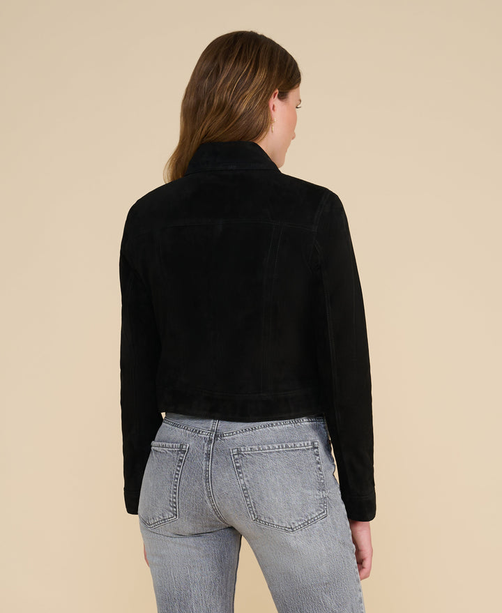 Black suede jacket - back view