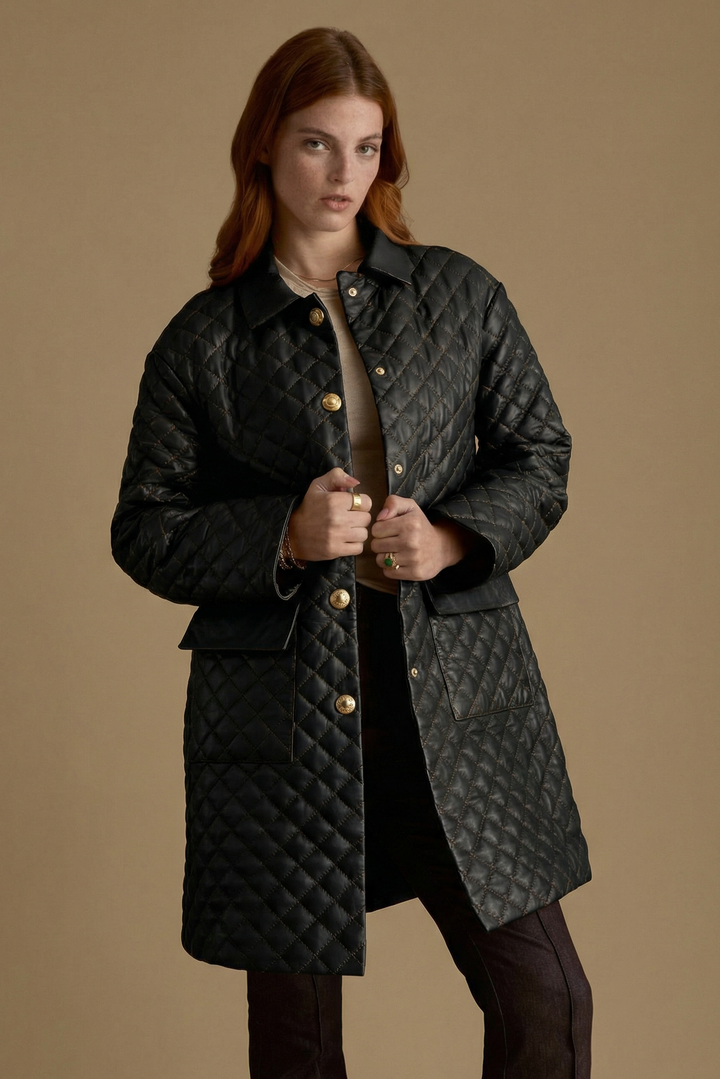 Holland Quilted Leather Coat