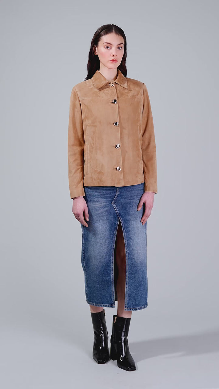Roxie Suede Shirt Jacket