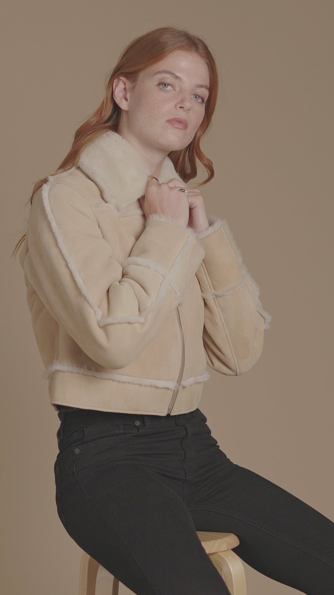 Clara Suede Shearling Jacket