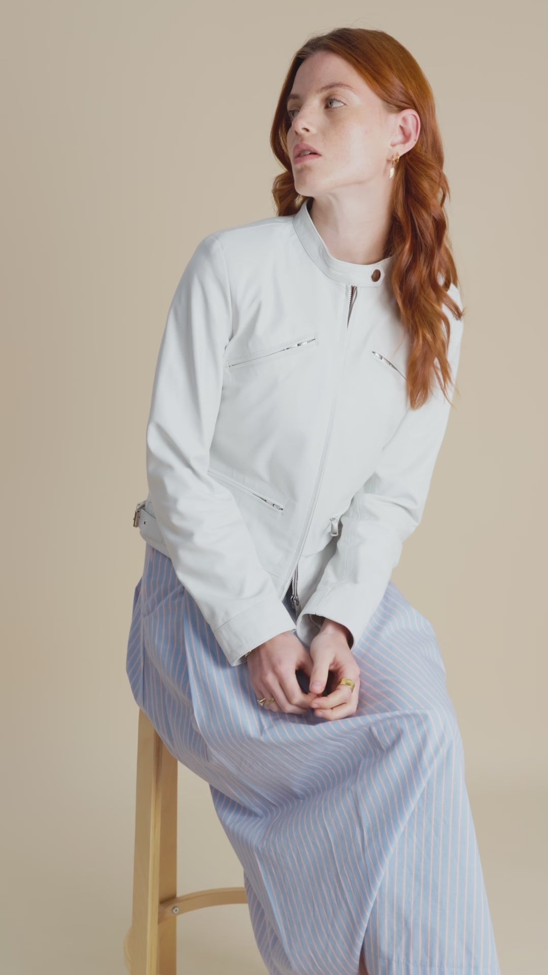 Blair White Leather Jacket