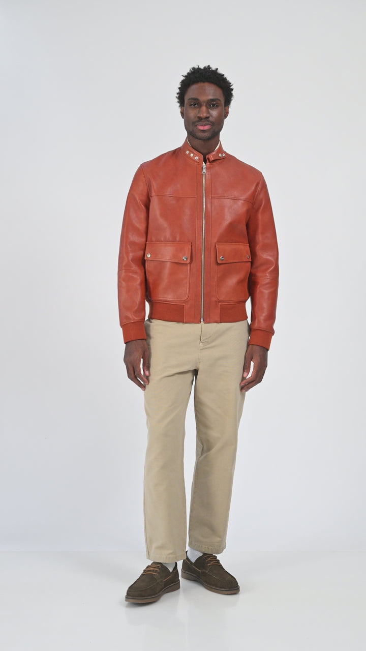 Rafe Whisky Leather Jacket
