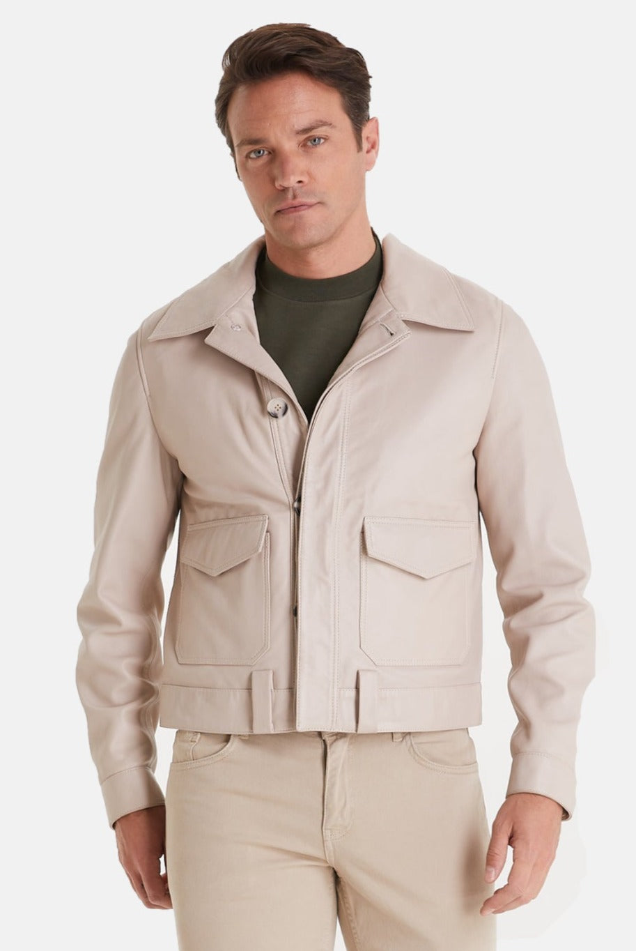 Men's Fashion Jacket, Nappa Beige