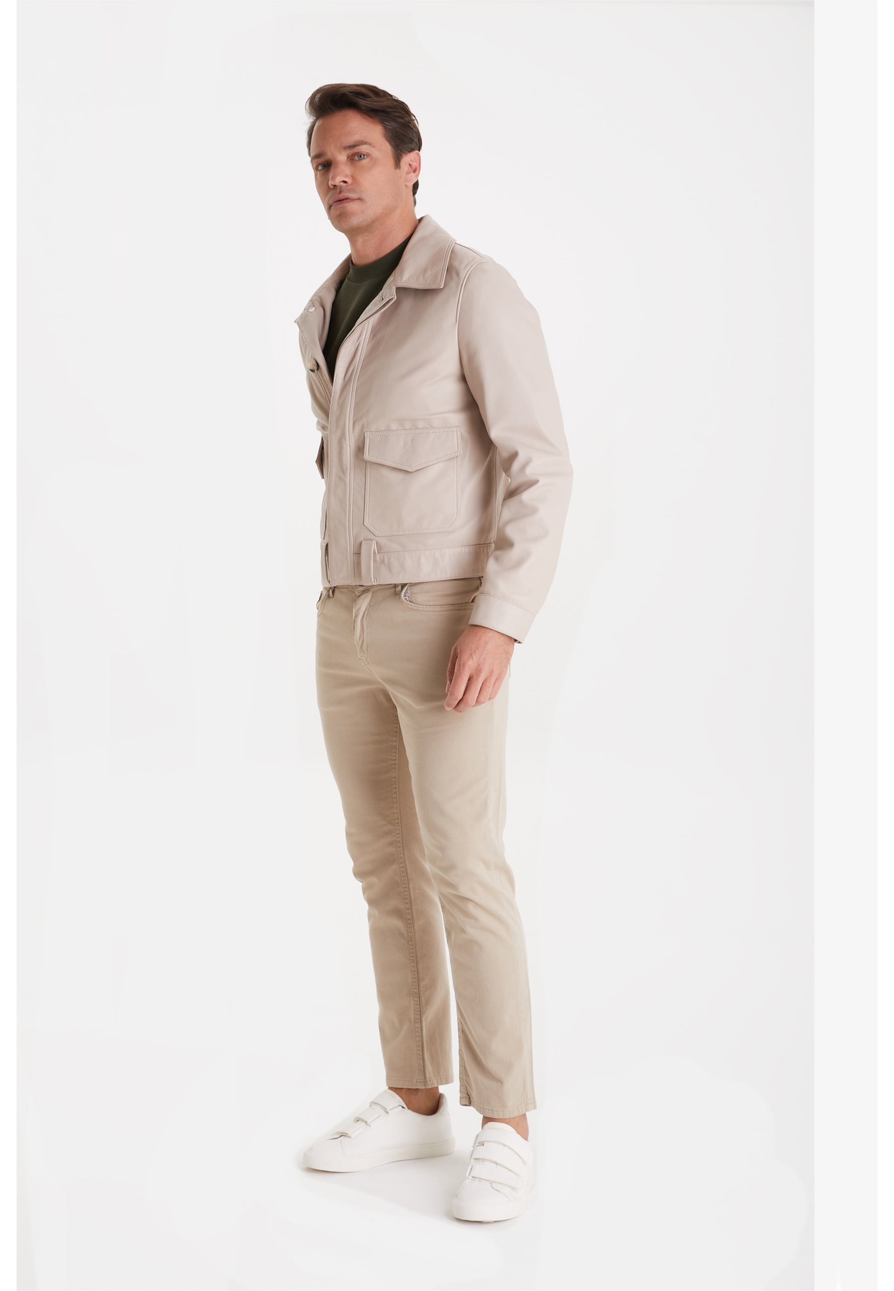 Men's Fashion Jacket, Nappa Beige