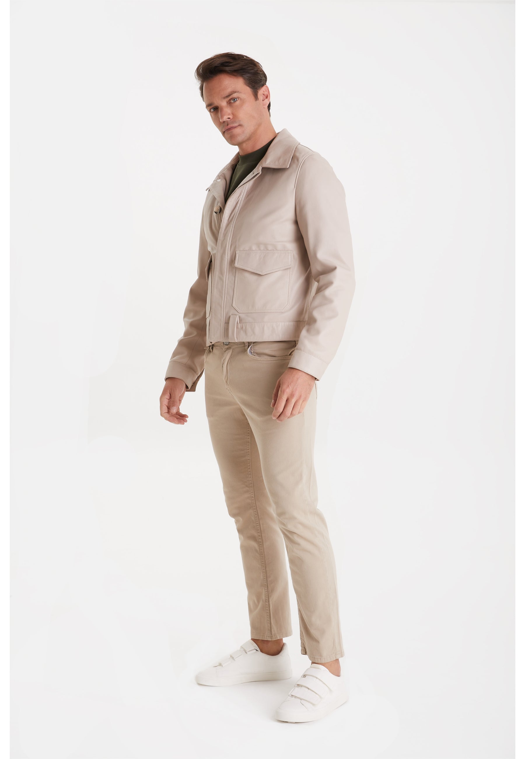 Men's Fashion Jacket, Nappa Beige