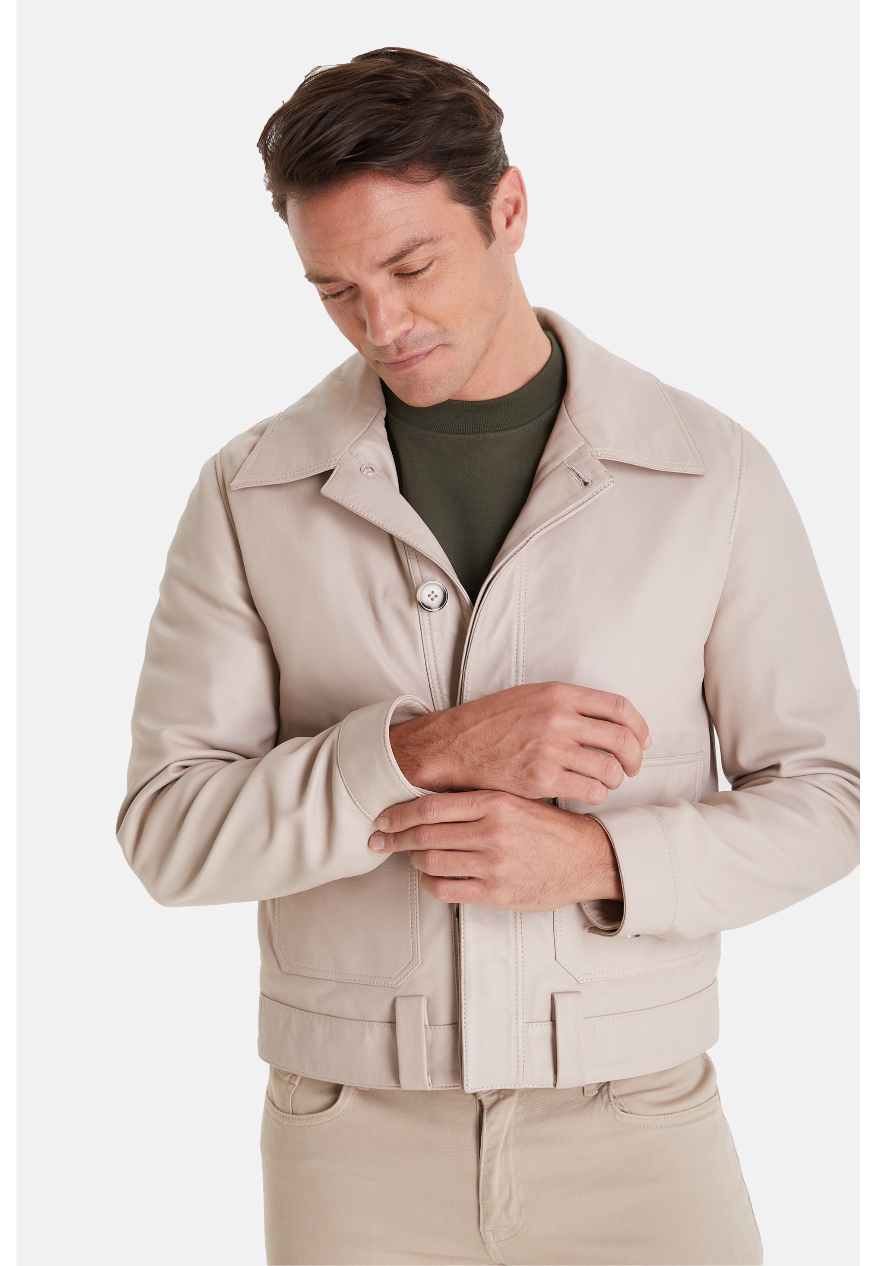 Men's Fashion Jacket, Nappa Beige