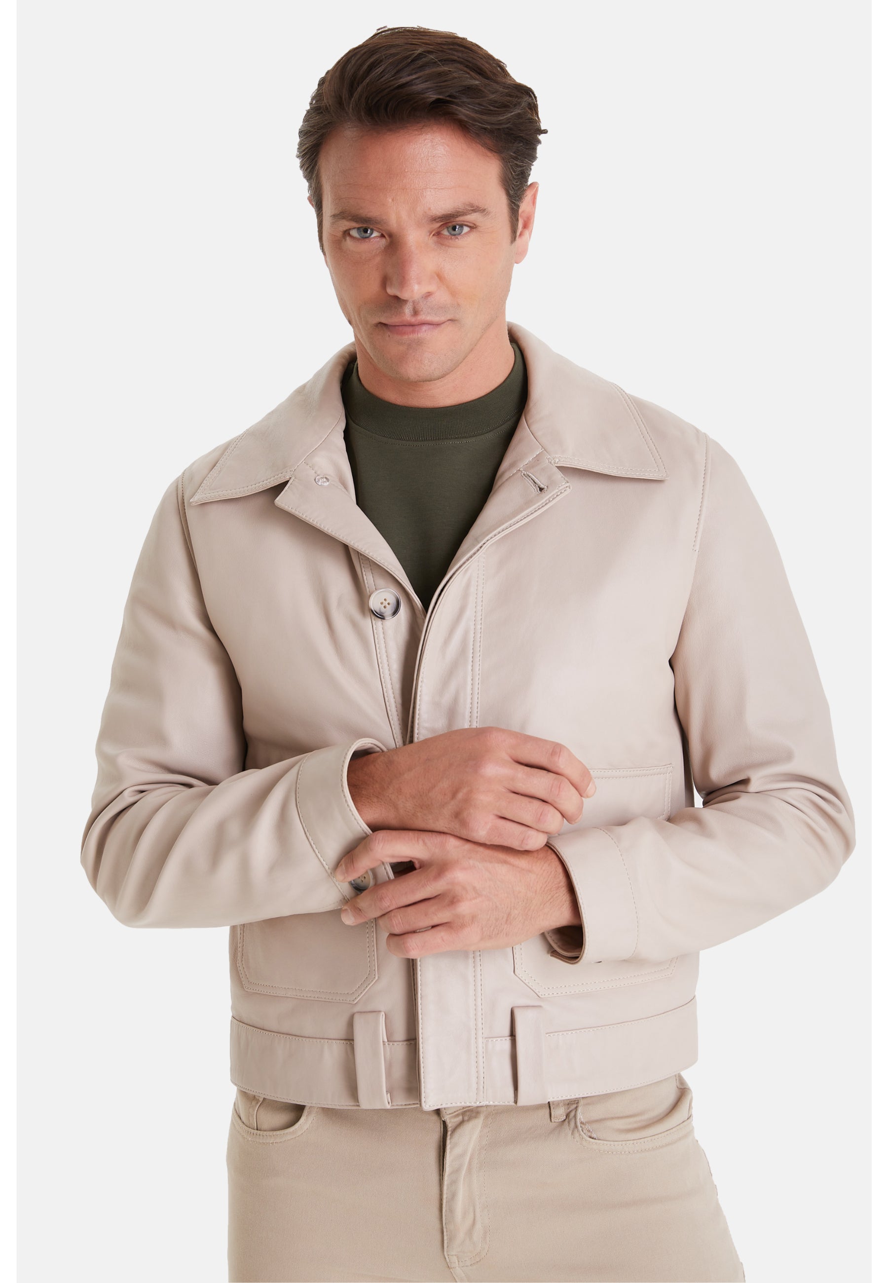 Men's Fashion Jacket, Nappa Beige