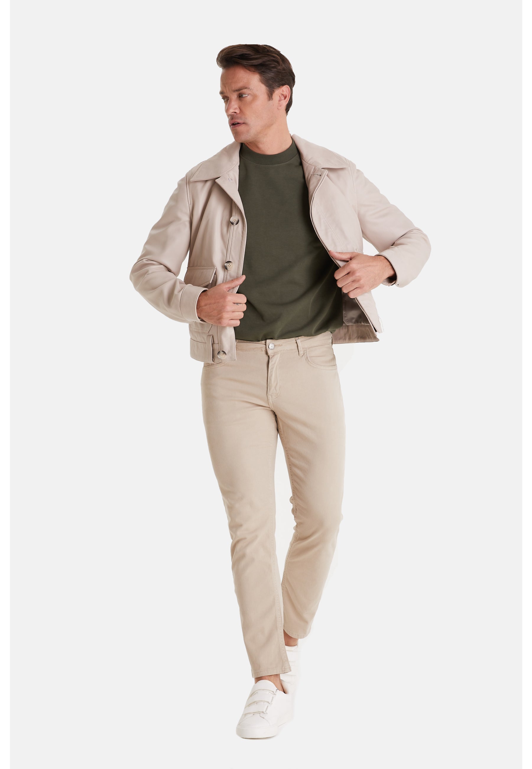 Men's Fashion Jacket, Nappa Beige