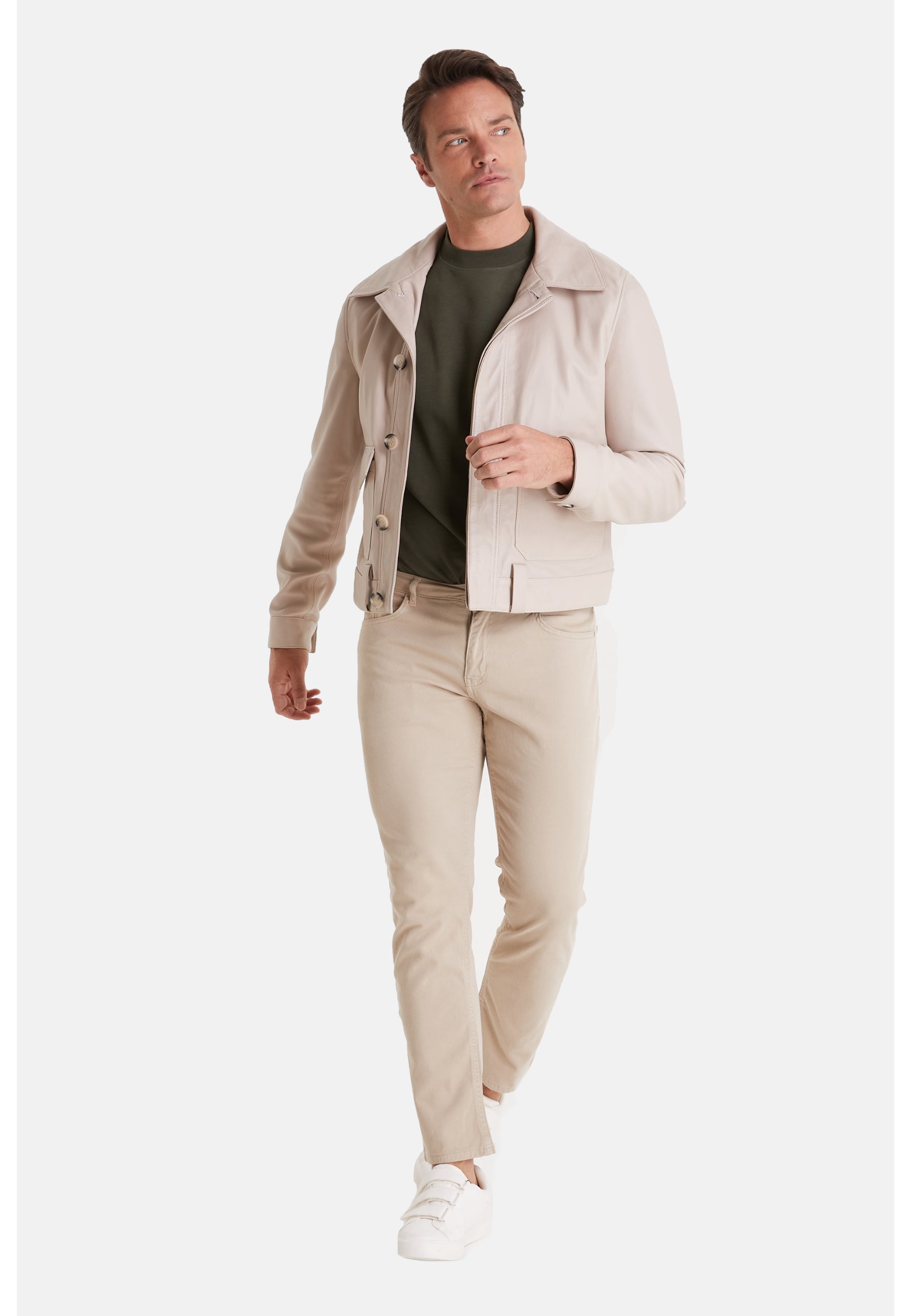 Men's Fashion Jacket, Nappa Beige