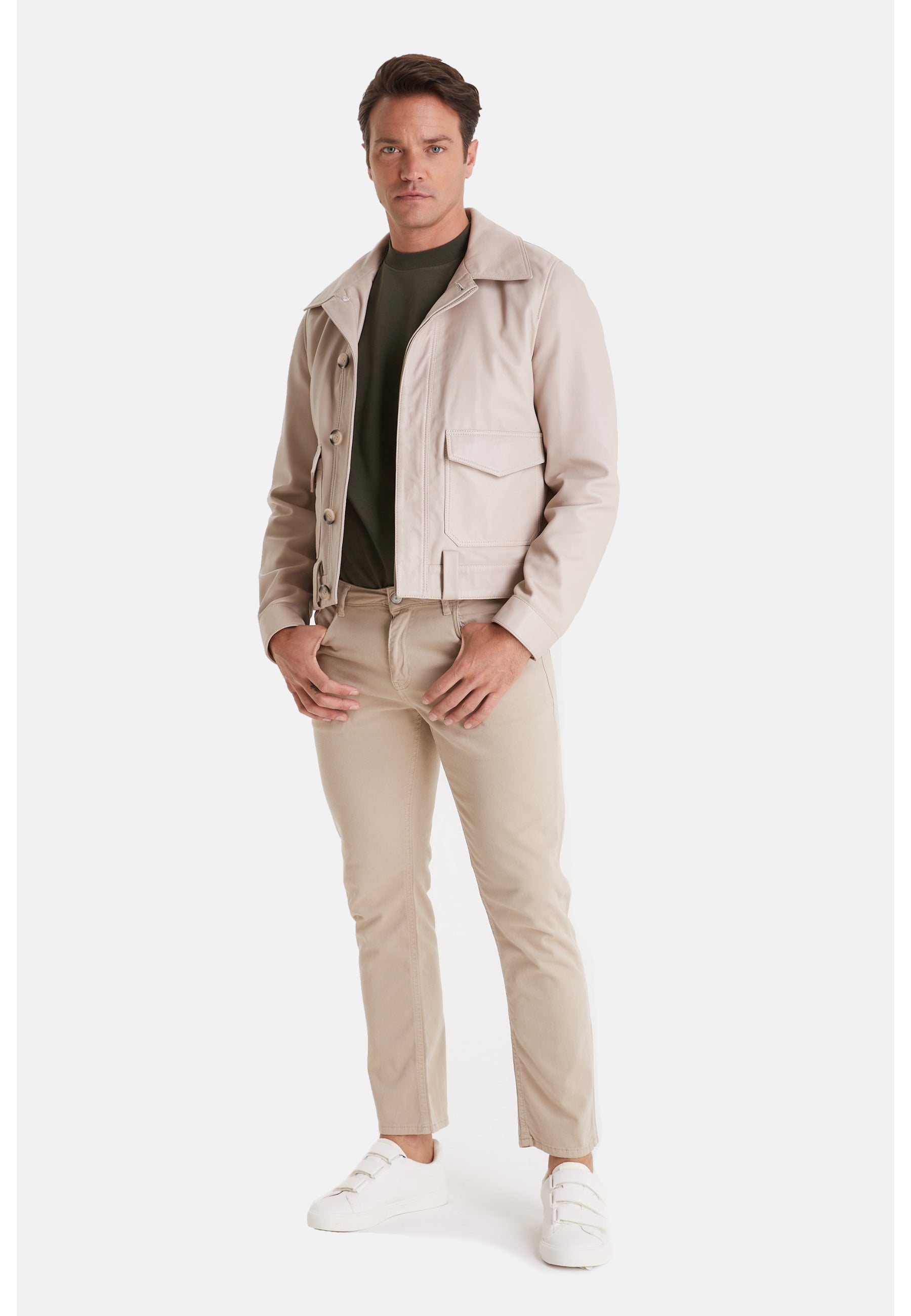 Men's Fashion Jacket, Nappa Beige