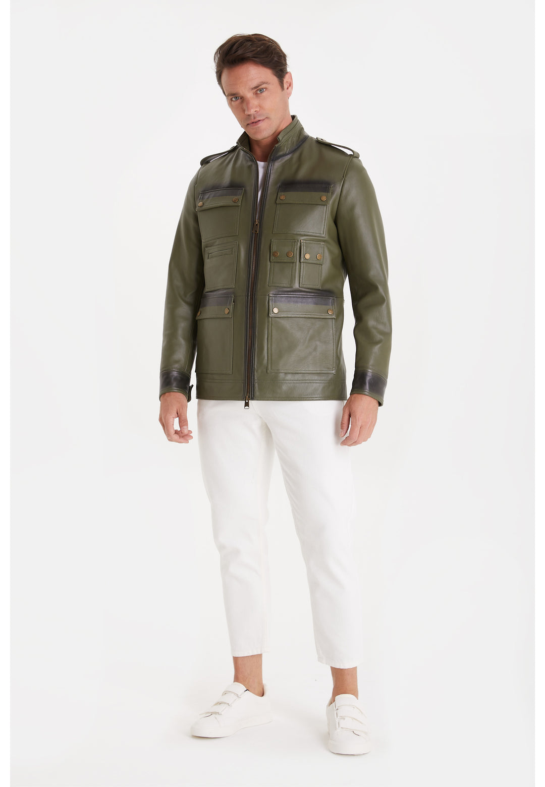 Men's Fashion Jacket, Nappa Green