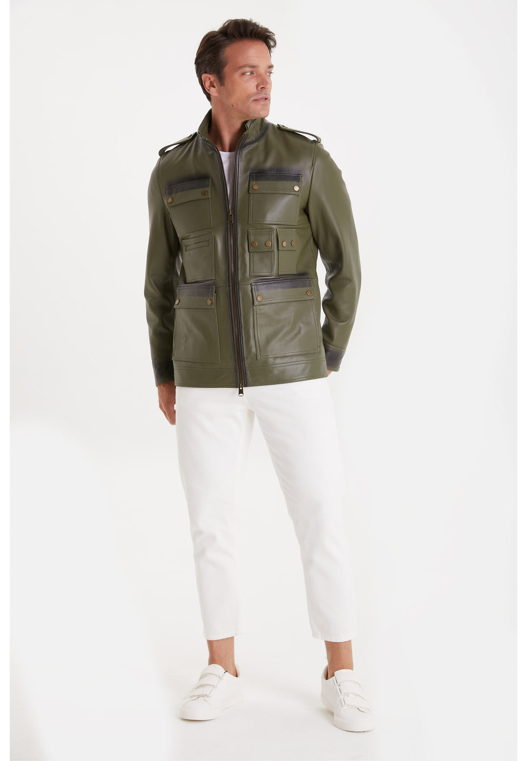 Men's Fashion Jacket, Nappa Green