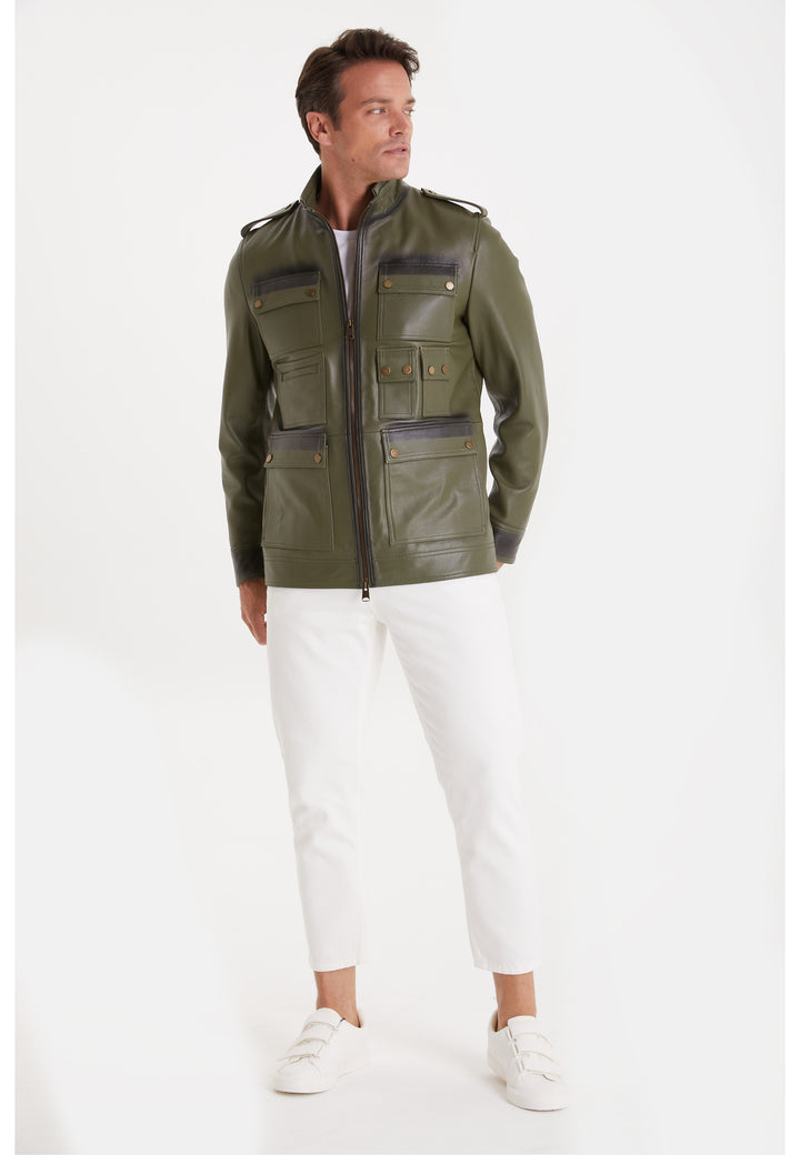 Men's Fashion Jacket, Nappa Green
