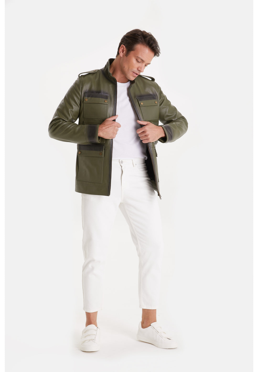 Men's Fashion Jacket, Nappa Green